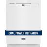 Maytag 24 in. White Front Control Built-In Tall Tub Dishwasher with Stainless Steel Tub and Dual Power Filtration, 50 dBA