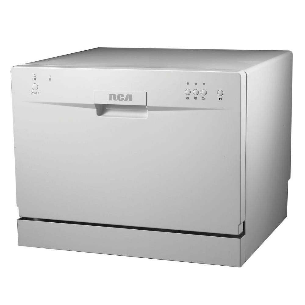 RCA 24 in. White Electronic CounterTop Control 600120-volt Dishwasher with 6-Cycles, 6 Place Settings Capacity