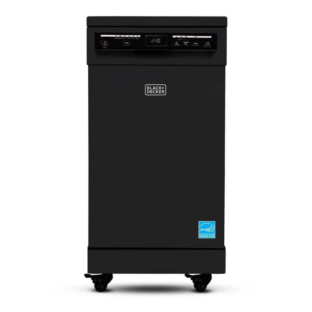 Black & Decker 18 in., Black, 120 Volt, Portable Dishwasher With 8-Place Setting Capacity