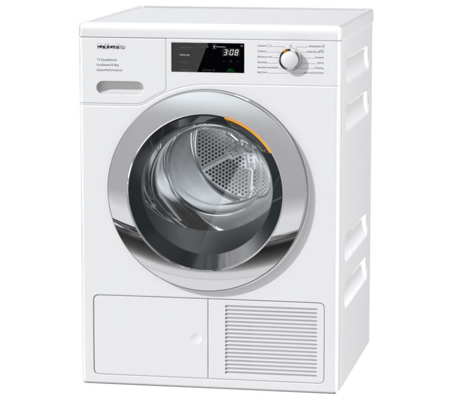 Miele TEF765WP 8kg EcoSpeed Heat Pump Tumble Dryer - Chrome Edition