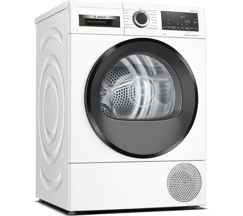 BOSCH Serie 6 WQG24509GB 9 kg Heat Pump Tumble Dryer - White, White