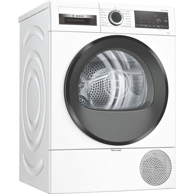 Bosch WQG233D8GB Series 6 8Kg White Heat Pump Tumble Dryer - White