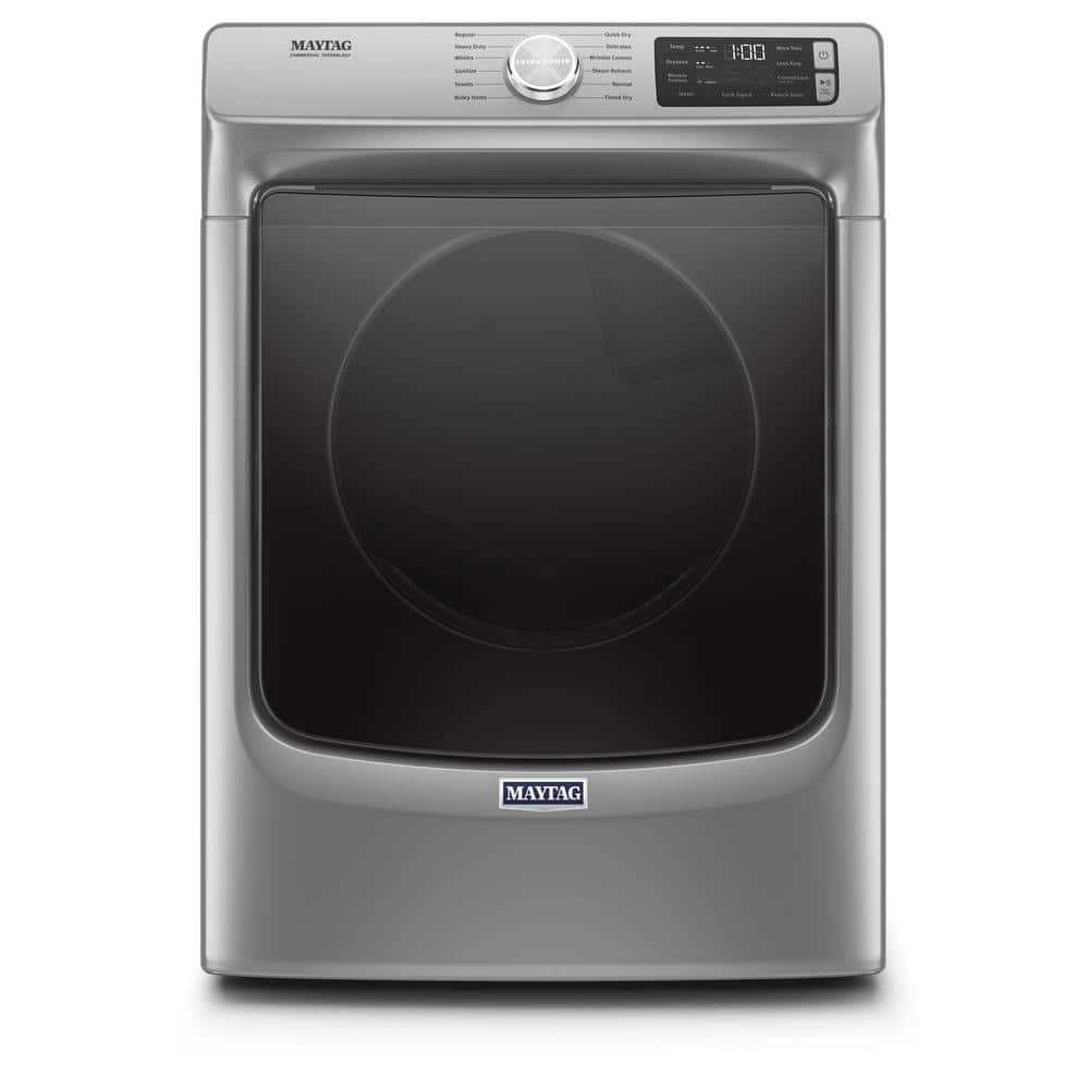 Maytag 7.3 cu. ft. 240-Volt Metallic Slate Stackable Electric Vented Dryer with Steam, ENERGY STAR