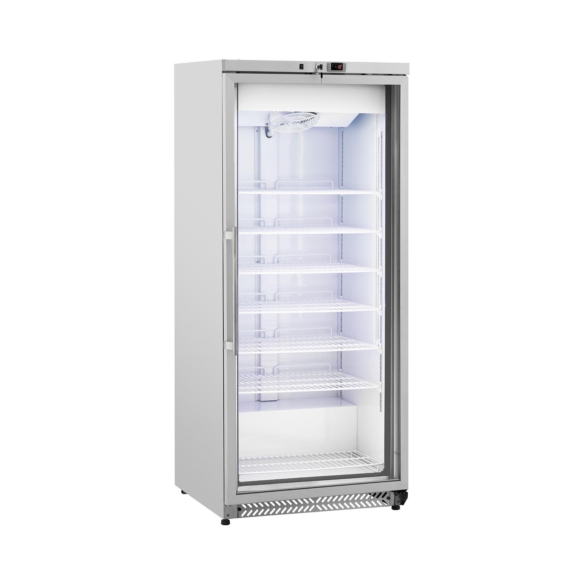 Royal Catering Gefrierschrank - 580 L - Royal Catering - Glastür - Silbern - Kältemittel R290