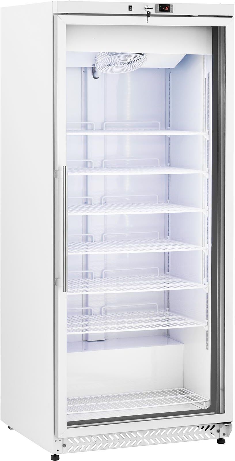 Royal Catering Gefrierschrank - 580 L - Royal Catering - Glastür - Silbern - Kältemittel R290