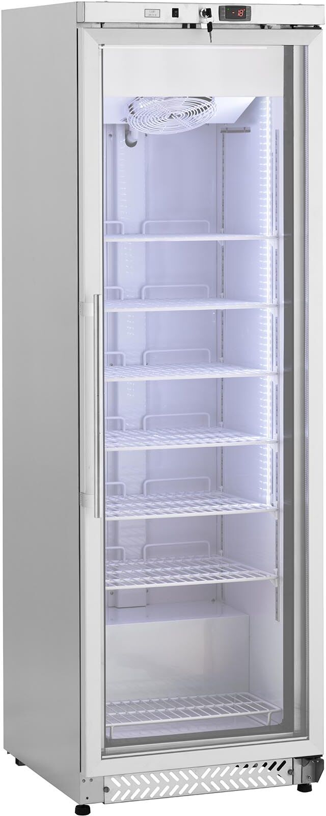 Royal Catering Gefrierschrank - 380 L - Royal Catering - Glastür - Silbern - Kältemittel R290