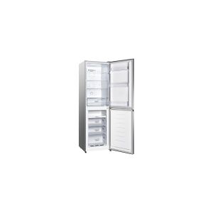 Gorenje Essential NRK418ECS4 - Køleskab/fryser - bund-fryser - bredde: 55 cm - dybde: 55.7 cm - højde: 182.4 cm - 256 liter - Klasse E - grå