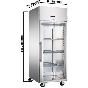 GGM GASTRO - Congélateur de boulangerie ECO - EN 60x80 - 600 litres - avec 1 porte vitrée, Rails & Grilles de support