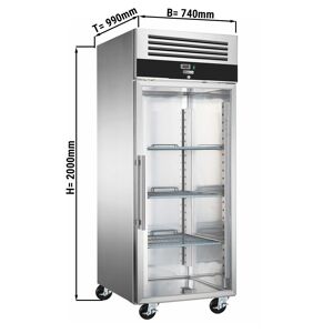 GGM GASTRO - Congélateur de boulangerie PREMIUM - EN 60x80 - 600 - litres - 1 porte vitrée, rails & grilles de support