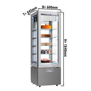 GGM Gastro - Congelateur panoramique - 324 litres - 600mm - 5 etageres en verre - argente Argent