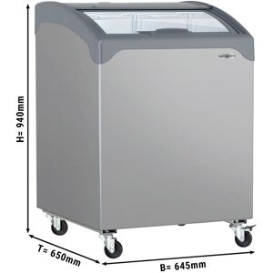 GGM Gastro - Congelateur bahut - 645x650mm - 117 litres - Avec couvercle coulissant en verre Argent