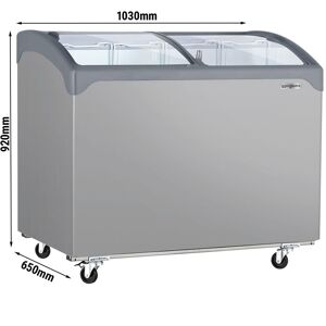 GGM Gastro - Congelateur bahut - 1030x650mm - 209 litres - Avec couvercle coulissant en verre Argent