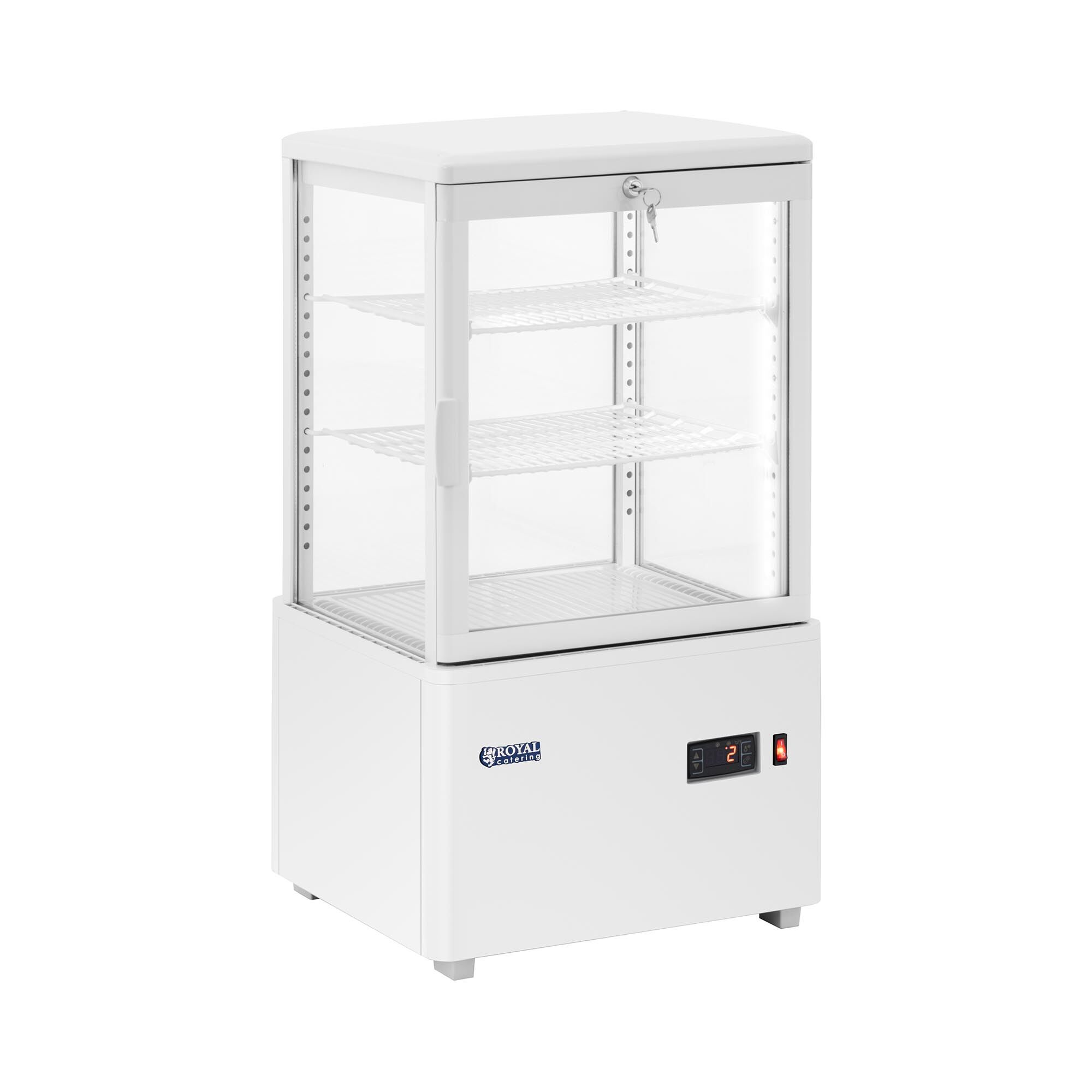 Royal Catering Refrigerated Display Case - 58 L - Royal Catering - 3 levels - White - lockable