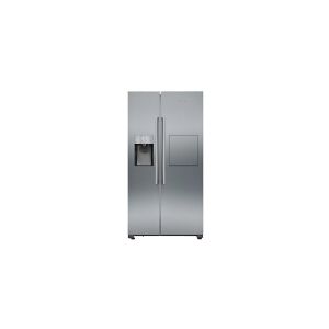 Siemens iQ500 KA93GAIEP - Køleskab/fryser - side ved side med vanddispenser, isdispenser - bredde: 90.8 cm - dybde: 76.2 cm - højde: 178.7 cm - 560 liter - Klasse E - rustfrit stål