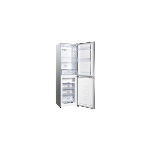 Gorenje Essential NRK418ECS4 - Køleskab/fryser - bund-fryser - bredde: 55 cm - dybde: 55.7 cm - højde: 182.4 cm - 256 liter - Klasse E - grå