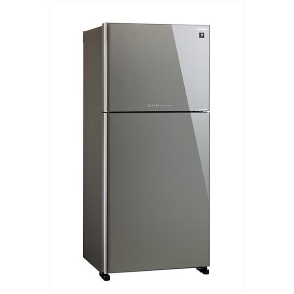 sharp frigorifero 2 porte sjxg690gsl classe f 613lt-in vetro silver brillante