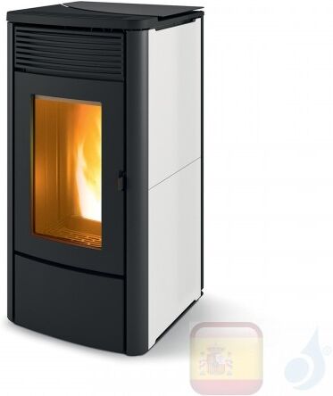 MCZ Estufa De Pellets Serie Alyssa Air 6 M1 6.3 Kw Cerámico Blanco 7119017 Mando A Distancia Maestro Con Termostato Ambiente A+