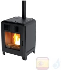 MCZ Estufa De Pellets Serie Cute Air 8 M1 8.0 Kw Metal Negro 7119032 Mando A Distancia Maestro Con Termostato Ambiente A+