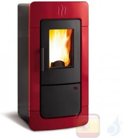 Extraflame Estufa Termo De Pellets Diadema Acs Idro 28.4 Kw Cerámico Bordeaux Con Mando A Distancia Y Cronotermostato