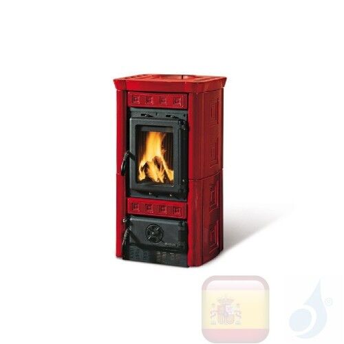 La Nordica Estufas De Leña Gaia 6.0 Kw Hierro Fundido Bordeaux Serie Armony 7116200 A+