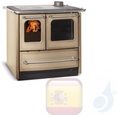 La Nordica Estufa De Cocina Sovrana Easy Evo 9.0 Kw Acero Cappuccino Serie Horno De Leña 7014513 A