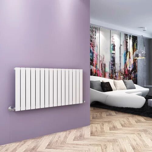 Belfry Heating Sydnee Horizontal Flat Panel Radiator Belfry Heating Radiator Colour: White, Size: 60cm H x 121.6cm W x 4.9cm D  - Size: 60cm H x 159.6cm W x 4.9cm D