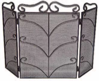 Symple Stuff Deluxe Scroll 3 Panel Fireplace Screen Symple Stuff  - Size: 51cm H x 76cm W x 3.8cm D