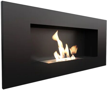 Kratki Dorsey Recessed Wall Mounted Bio Ethanol Fire Kratki Finish: Black/Silver  - Size: 19cm H X 46cm W X 93cm D