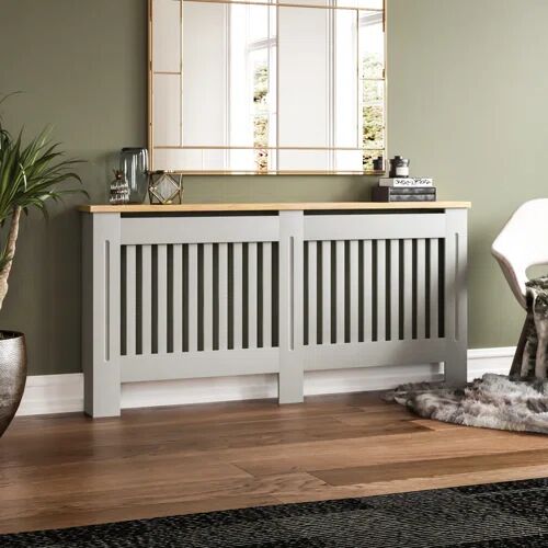 August Grove Beacsfield Radiator Cover August Grove Size: 83cm H x 172cm W x 19cm D, Radiator Colour: Grey  - Size: Small