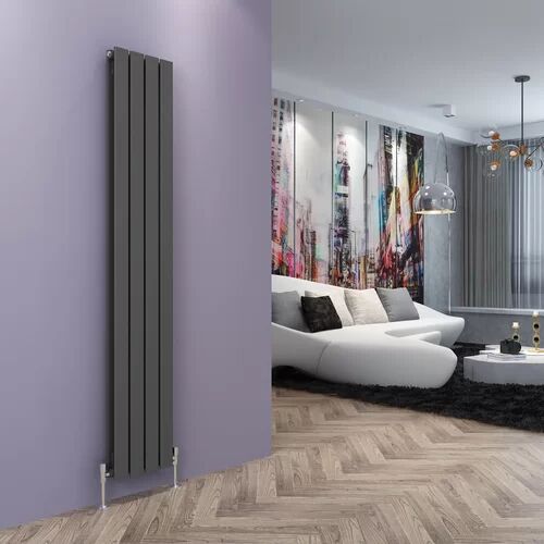 Belfry Heating Laney Vertical Flat Panel Radiator Belfry Heating Radiator Colour: Anthracite, Size: 180cm H x 30cm W x 6.1cm D  - Size: 229cm H X 225cm W X 54cm D