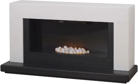 Adam Carrera Electric Fire Suite Adam Finish: White/Black  - Size: 89cm H X 92cm W X 42cm D