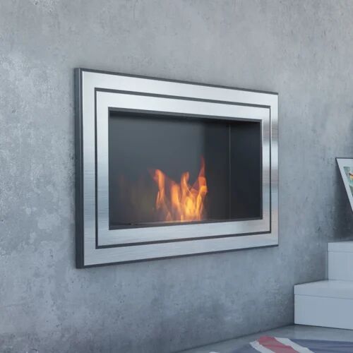 Kratki Juliet Recessed Wall Mounted Bio Ethanol Fire Kratki  - Size: 40cm H x 90cm W x 14.2cm D