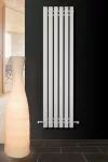 Belfry Heating Andy Vertical Designer Radiator Belfry Heating Size: 60 cm H x 88.5 cm W x 11.9 cm D, Finish: Silver  - Size: