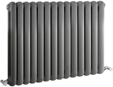 Nuie Horizontal Oval Panel Radiator Nuie Radiator Colour: Grey  - Size: 635cm H X 863cm W X 80cm D