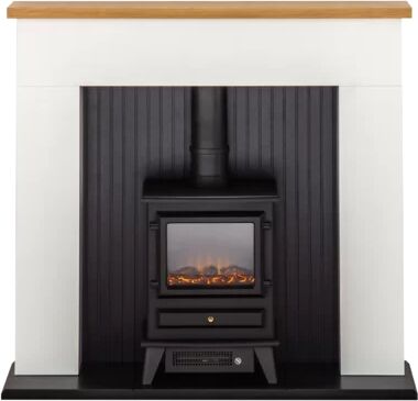 Adam Innsbruck Electric Fire Suite Adam Finish: Satin White  - Size: 112cm H X 121cm W X 38cm D