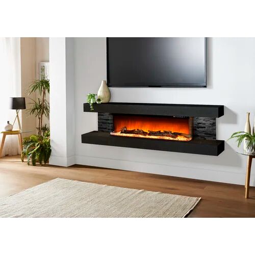 Belfry Heating Rupert Wall Mounted Electric Fire Suite Belfry Heating Finish: Black/Graphite Rectangle 160 x 230cm