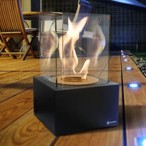 Kratki Tango Bio Ethanol Fire Kratki Size: 49cm H x 23.5cm W x 17.7cm D, Finish: Black  - Size: 37cm H X 14cm W X 23cm D