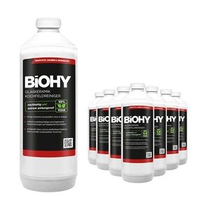 BiOHY Glaskeramik Kochfeldreiniger (9x1l Flasche)   Optimal zur Reinigung und Pflege von Kochfeld und Induktion   Geeignet für ALLE GERÄTE