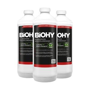 BiOHY Glaskeramik Kochfeldreiniger (3x1l Flasche)   Optimal zur Reinigung und Pflege von Kochfeld und Induktion   Geeignet für ALLE GERÄTE