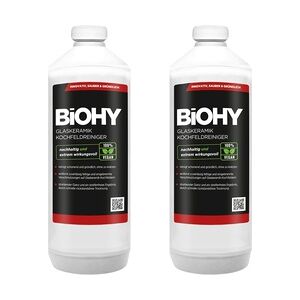 BiOHY Glaskeramik Kochfeldreiniger (2x1l Flasche)   Optimal zur Reinigung und Pflege von Kochfeld und Induktion   Geeignet für ALLE GERÄTE