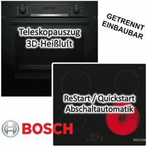 Herdset Bosch Backofen EcoClean mit Kochfeld Glaskeramik - 60 cm, autark