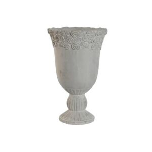 Home ESPRIT Hvid Romantisk Urtepotte i Cement med Relief 31 x 31 x 49 cm