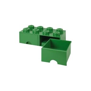 Room Copenhagen LEGO Friends Storage Brick 8 - Opbevaringsboks - 2 skuffer - mørkegrøn