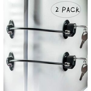 Waner Sort 2 stk. køleskabsdørlås frysedørlås arkivskuffelås med 4 nøgler
