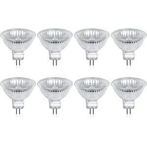 Halogenpære Gu5.3 Mr16 35w 12v varm hvid 2800k dæmpbar, glasdæksel 400 lumen 2-stifts udskiftningsspotlight, pakke med 8 Cisea