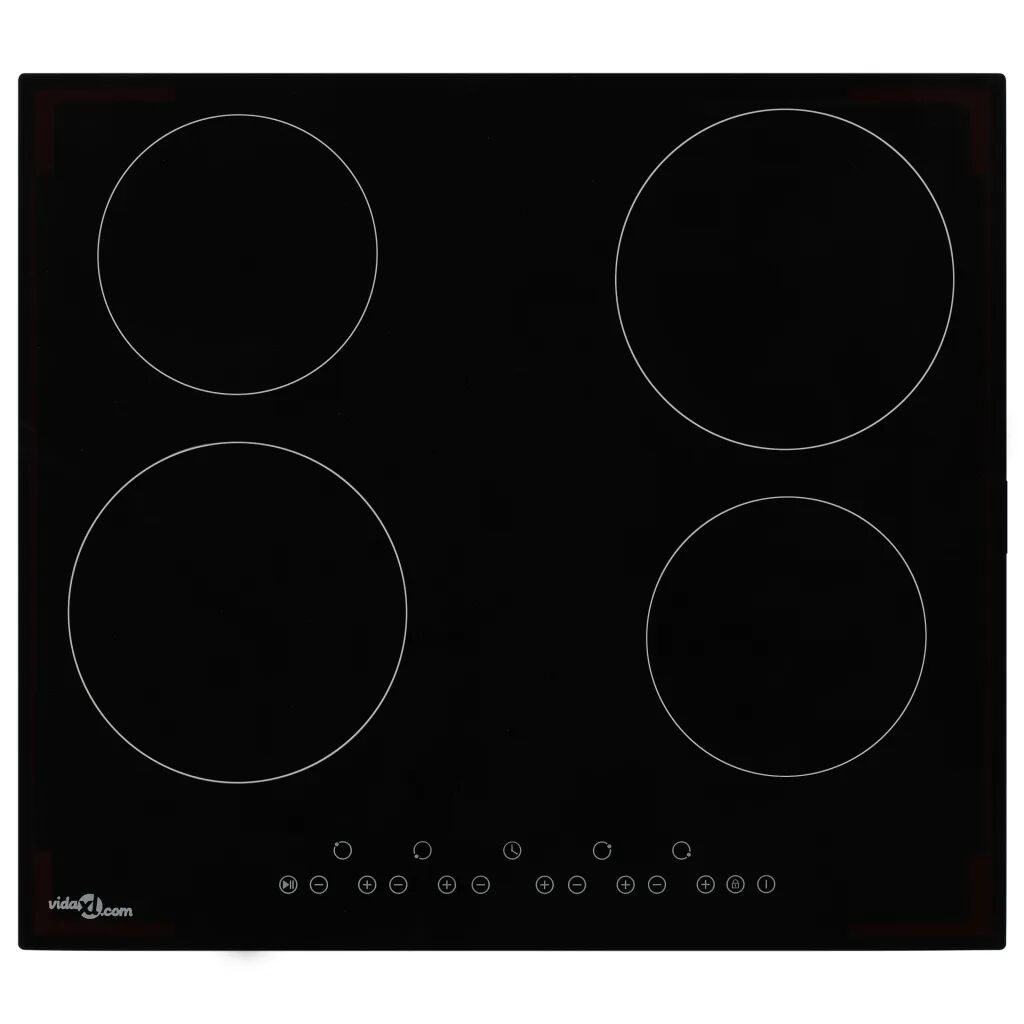 vidaXL keramisk kogeplade med 4 varmezoner touch-panel 6000 W