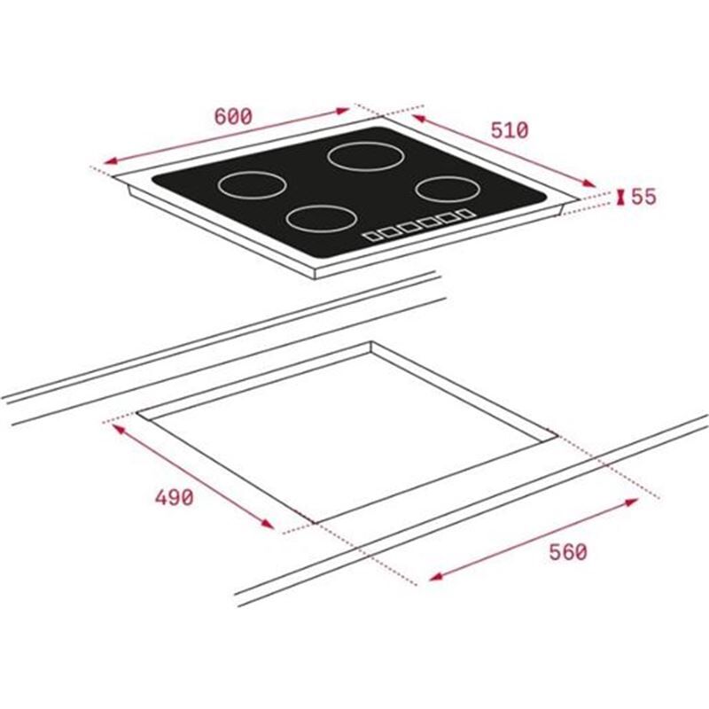 Teka 112520017 placa induccion izc63015bk 3f biselada frontal