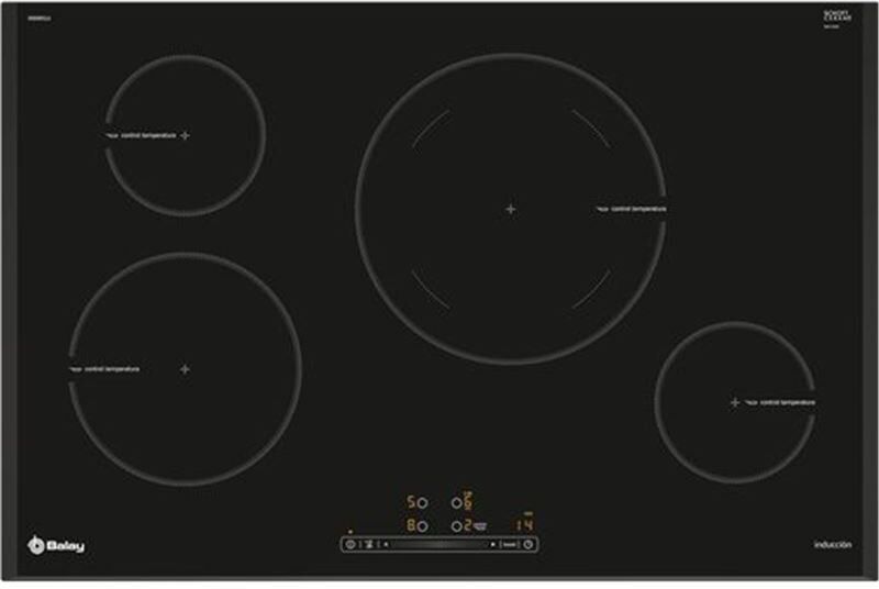 Balay 3eb985lu , , encimera, inducción, encastrable, 80 cm, 4, negra/biselada