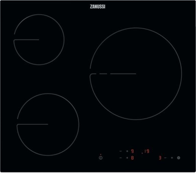 Electrolux zhrn639k placa vitrocerámica de 60 cm con 3 zonas hi-light, zona triple de 27 cm y 2