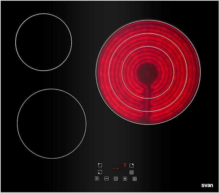 Svan sv3600 vitrocerámica 3 fuegos placa vitrocer.independiente